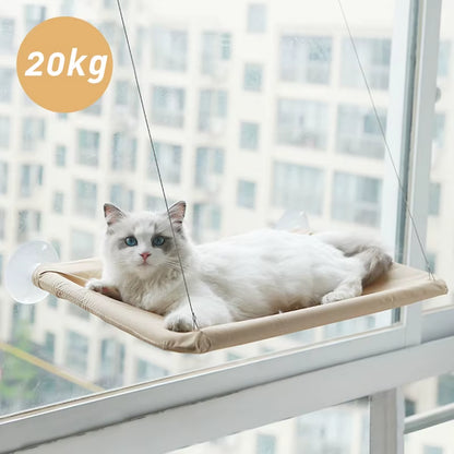 Premium Cat Hammock - Comfortable Window Seat for Cats, Supports Up to 20kg, Ideal for Climbing and Relaxation, Pet Accessories