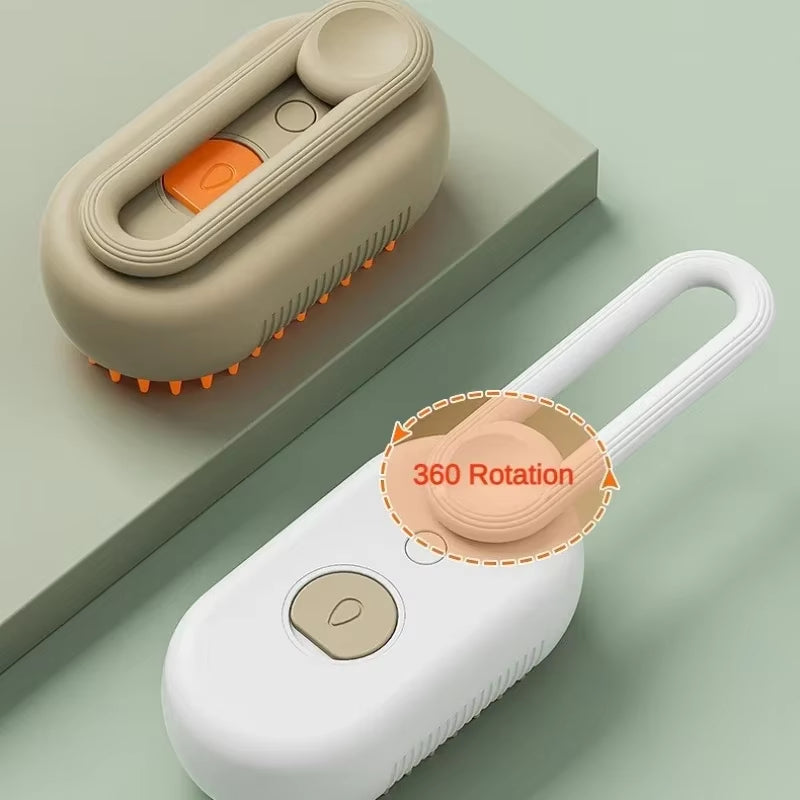 3-in-1 Electric Steam Cat Brush – Grooming, Hair Removal & Massage with Water Spray Function