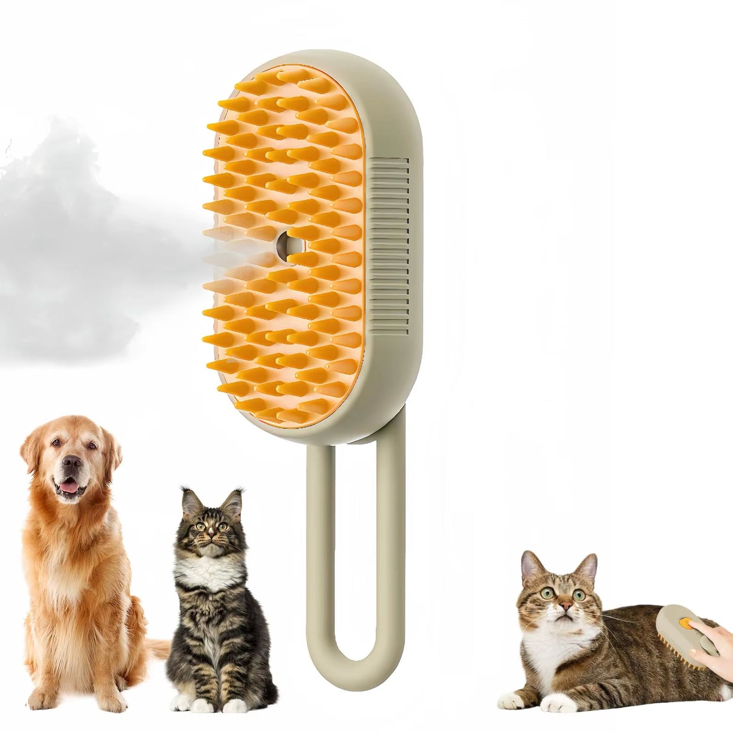 3-in-1 Electric Steam Cat Brush – Grooming, Hair Removal & Massage with Water Spray Function